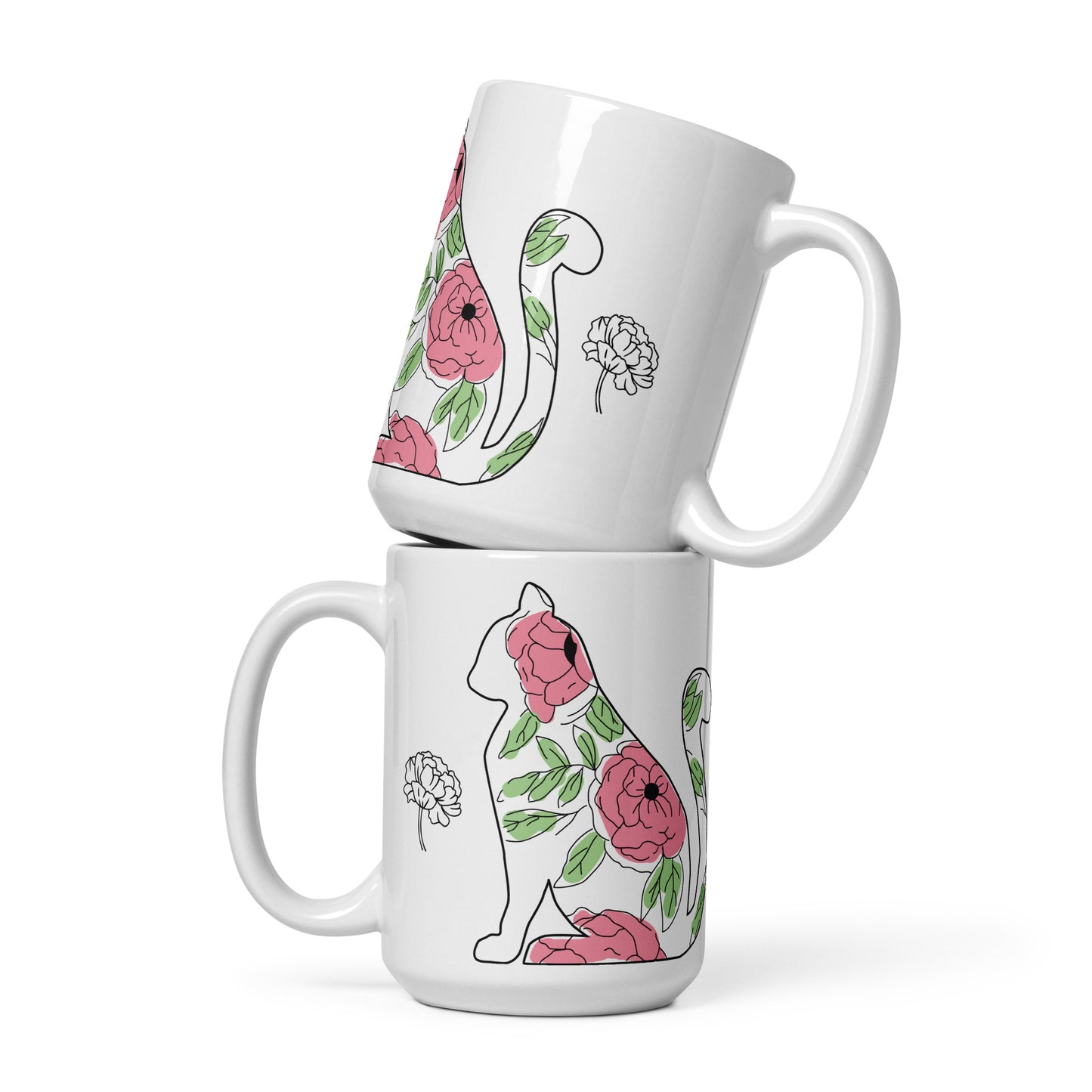 Floral Cat coffee & tea mug