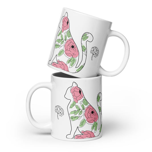 Floral Cat coffee & tea mug